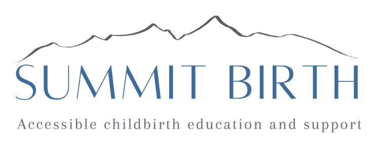 Logo for Summit Birth, childbirth classes and birth and postpartum doula services for Jefferson County and the Denver metro area